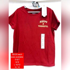 Cat and Jack Childs Graphic Tee Tshirt. Happy and Thankful. Thanksgiving shirt